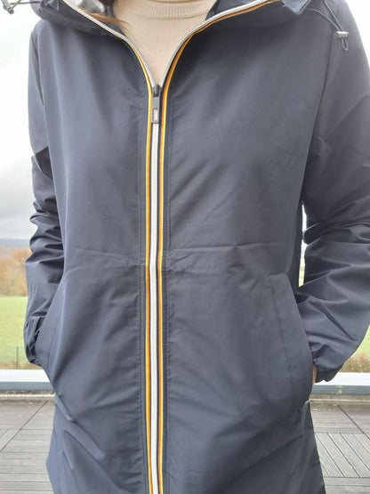 Melya Melody - Manteau mi long sous les fesses léger imperméable sans doublure bleu marine Melya Melody