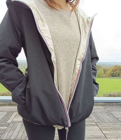 Manteau court imperméable noir réversible doré Melya Melody - Le Petit Placard