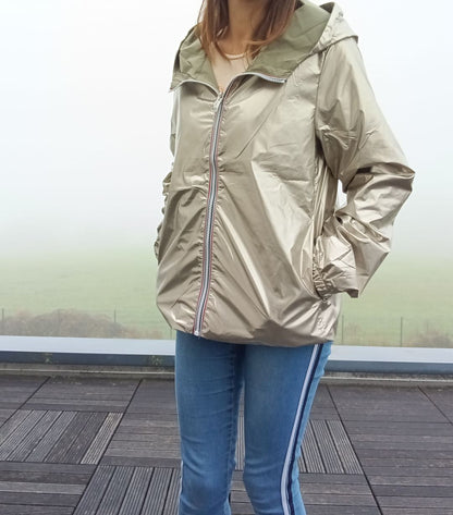 Melya Melody - Manteau court léger imperméable kaki réversible doré Melya Melody