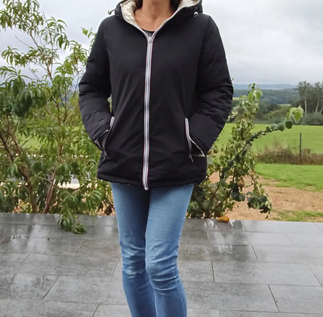 Melya Melody - Manteau court réversible et imperméable matelassé noir/doré Melya Melody
