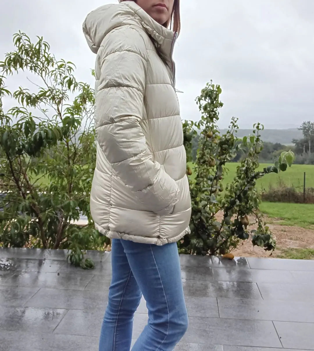Melya Melody - Manteau court réversible et imperméable matelassé noir/doré Melya Melody