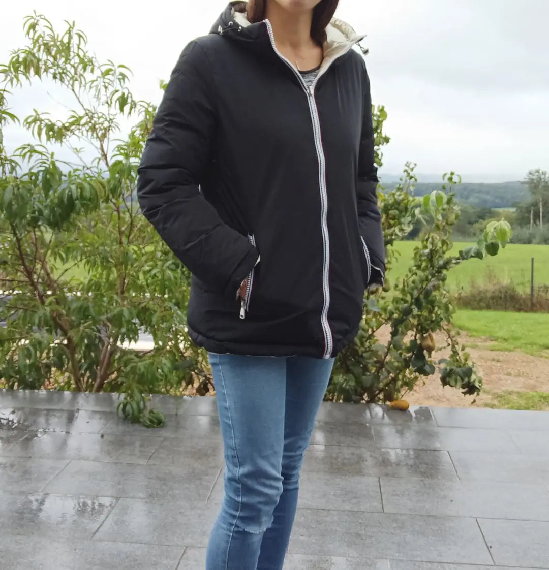 Melya Melody - Manteau court réversible et imperméable matelassé noir/doré Melya Melody