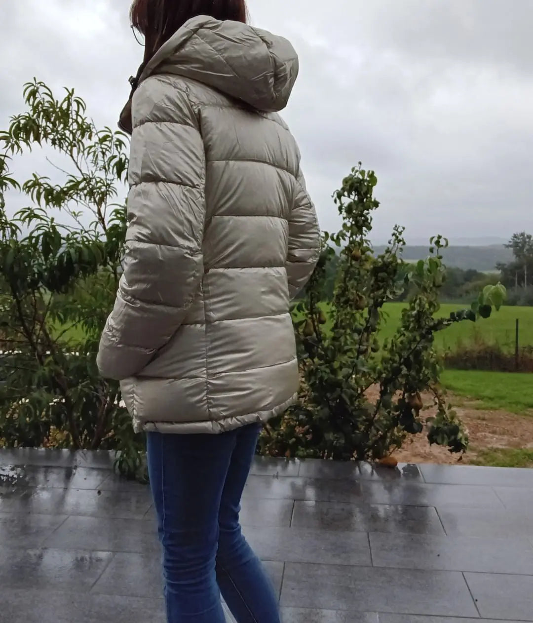 Melya Melody - Manteau court réversible et imperméable matelassé noir/doré Melya Melody