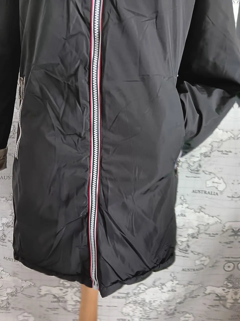 Melya Melody - Manteau long réversible et imperméable matelassé noir/doré - Curvy Melya Melody