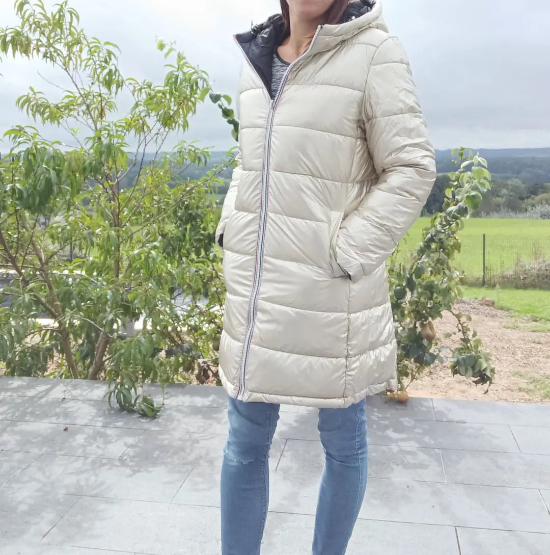 Melya Melody - Manteau long réversible et imperméable matelassé noir/doré - Curvy Melya Melody