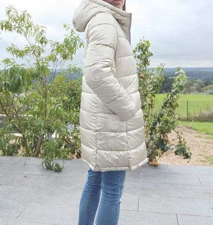 Melya Melody - Manteau long réversible et imperméable matelassé noir/doré - Curvy Melya Melody