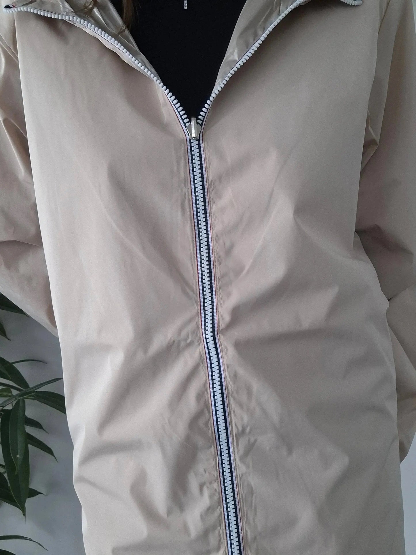 Melya Melody - Manteau long réversible imperméable beige doré Curvy Melya Melody