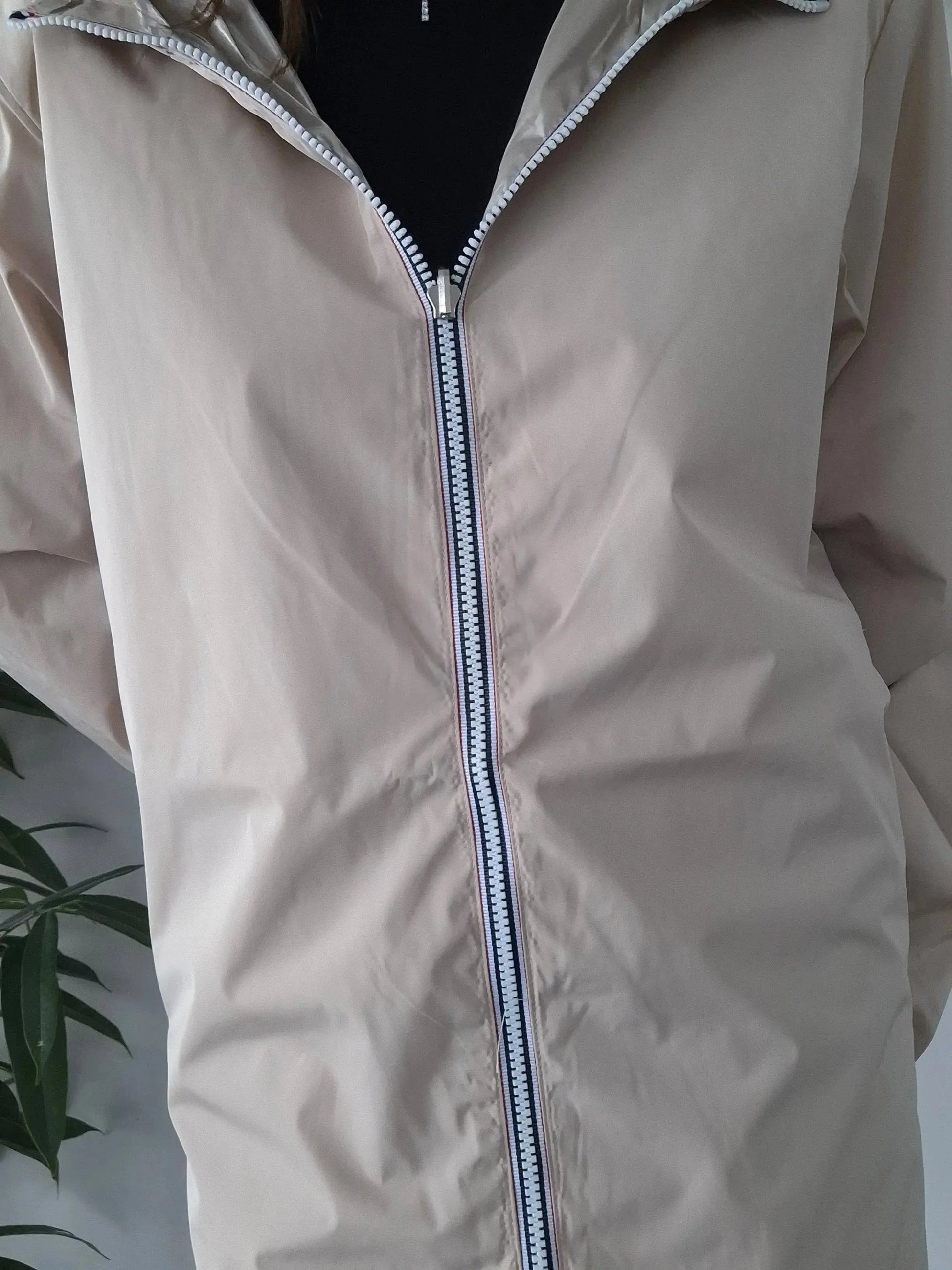 Melya Melody - Manteau long réversible imperméable beige doré Curvy Melya Melody