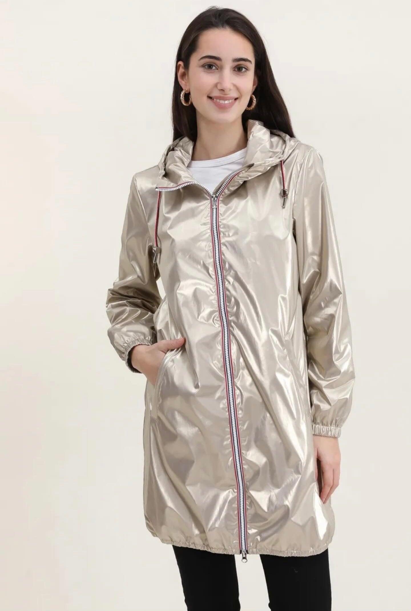 Parka manteau imperméable long fine doublure Laura Jo Doré - Le Petit Placard