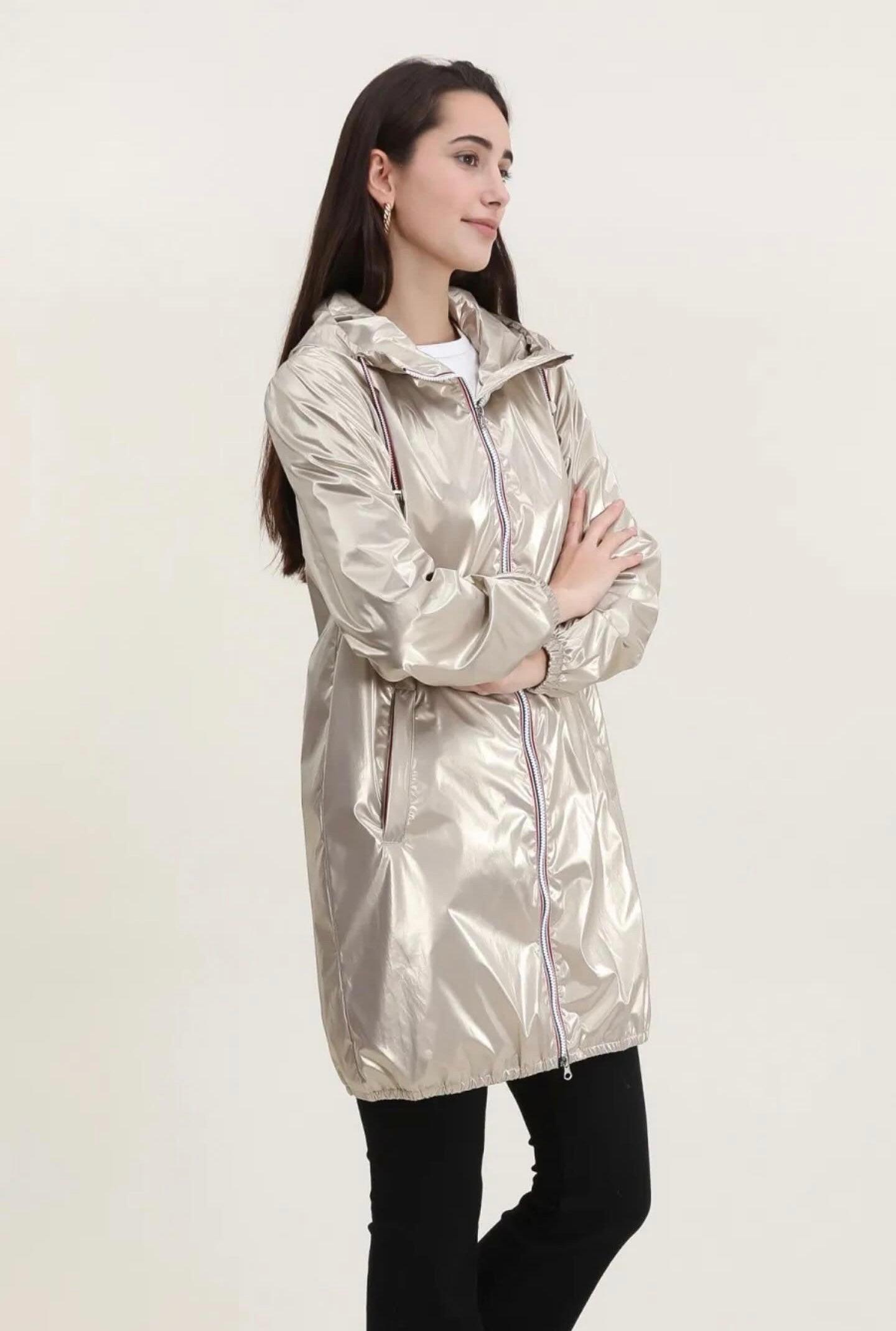 Parka manteau imperméable long fine doublure Laura Jo Doré - Le Petit Placard