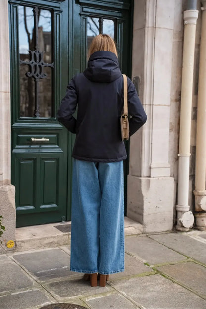 Parka Mi-Saison Bleu Marine – Laura Jo