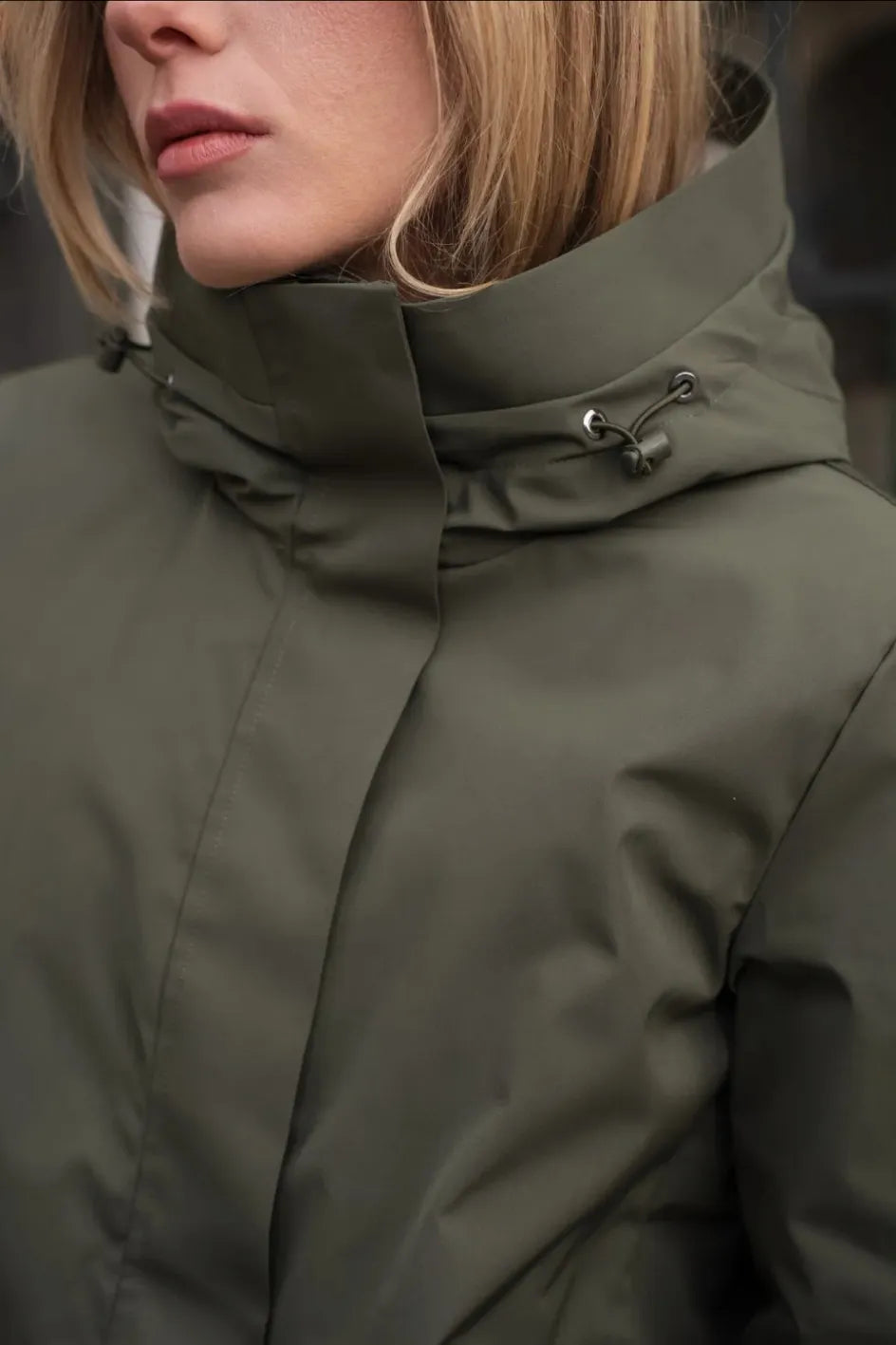 Parka Mi-Saison Kaki Olive – Laura Jo