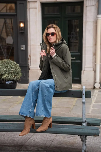 Parka Mi-Saison Kaki Olive – Laura Jo