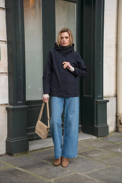 Parka Mi-Saison Bleu Marine – Laura Jo