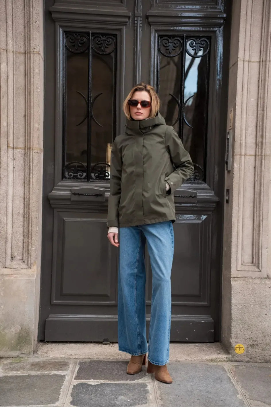 Parka Mi-Saison Kaki Olive – Laura Jo