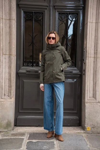 Parka Mi-Saison Kaki Olive – Laura Jo