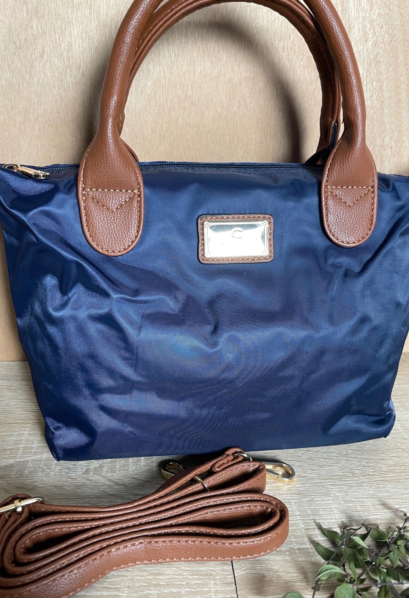 Sac à main fourre-tout petit modèle couleur bleu marine - Le Petit Placard