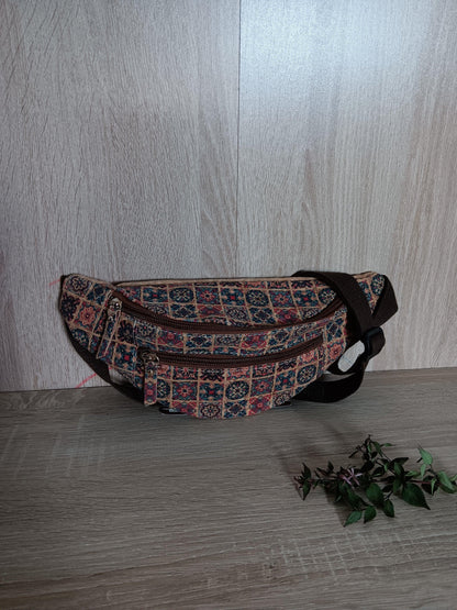 Sac banane en liège motifs « mosaïque » - 2 poches - Le Petit Placard