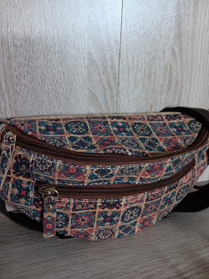 Sac banane en liège motifs « mosaïque » - 2 poches - Le Petit Placard