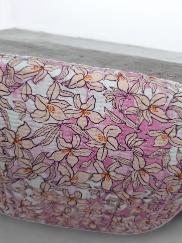 Sac banane liberty rose – motif floral détail – La Ptite Cachottière