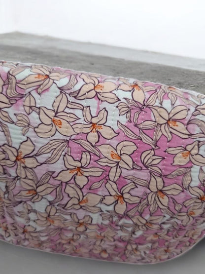 Sac banane liberty rose – motif floral détail – La Ptite Cachottière