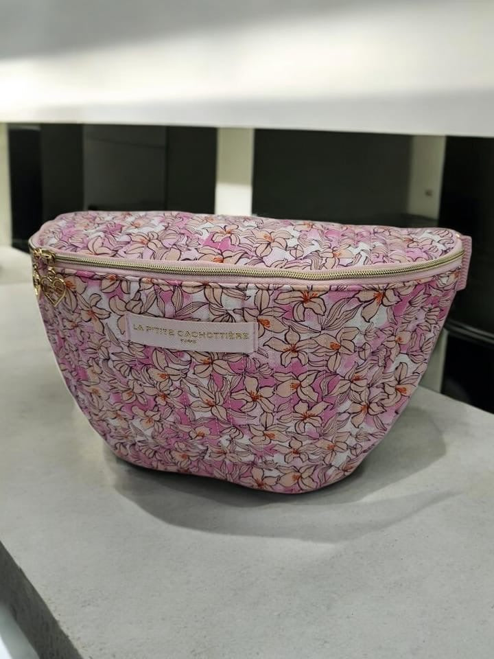 Sac banane liberty rose – sangle ajustable et boucle métal doré