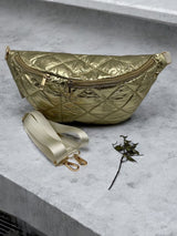 Sac banane XL matelassé effet doudoune couleur Doré