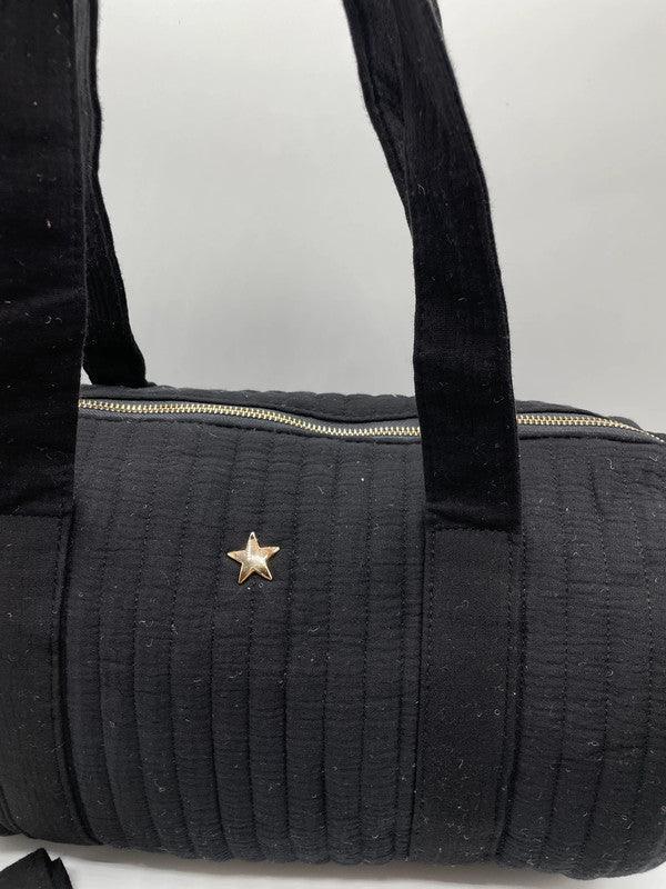 Sac polochon coton matelassé noir - Le Petit Placard