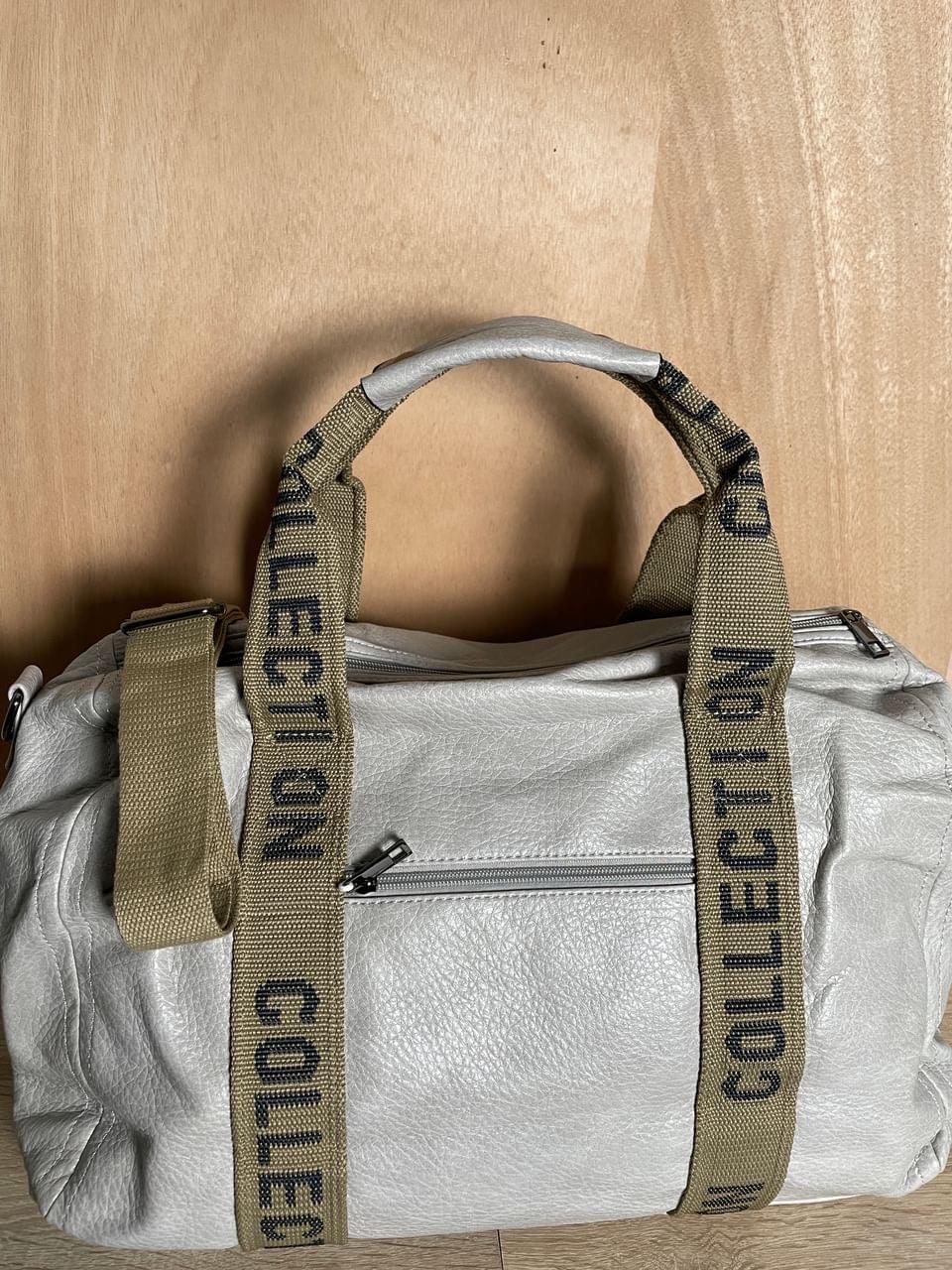 Sac polochon simili cuir mixte gris clair - Le Petit Placard