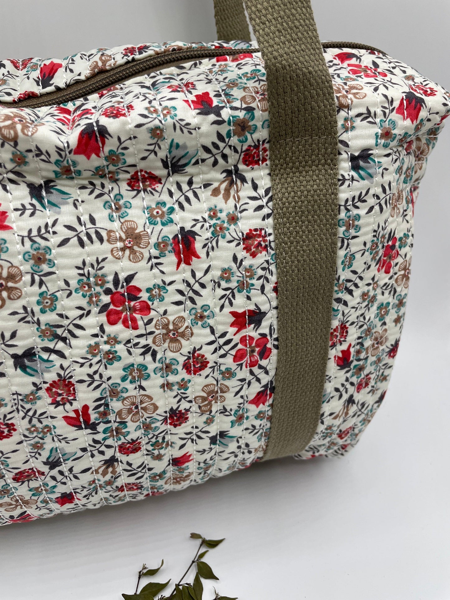 Sac week end voyage coton matelassé liberty taupe - Le Petit Placard