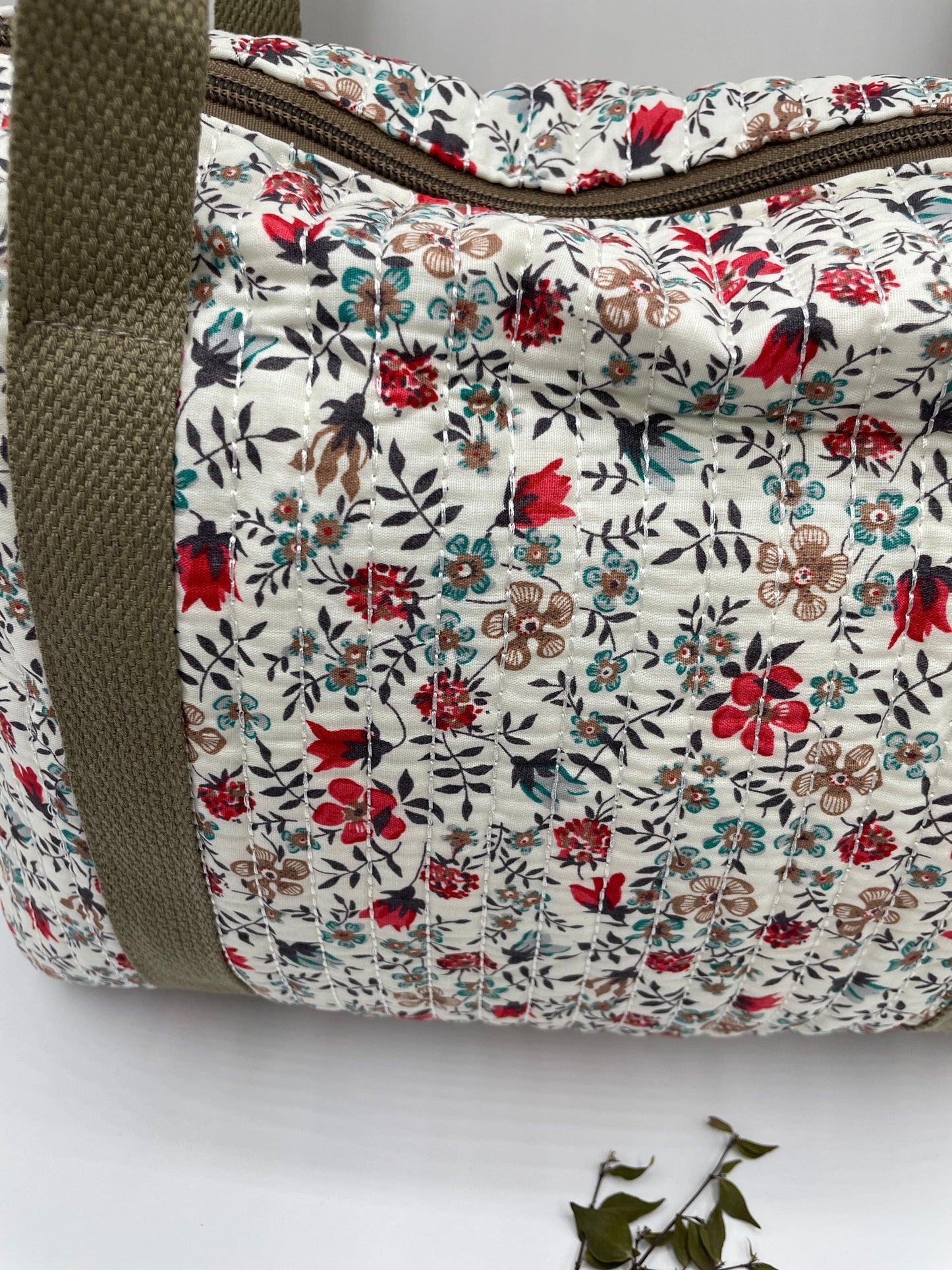 Sac week end voyage coton matelassé liberty taupe - Le Petit Placard