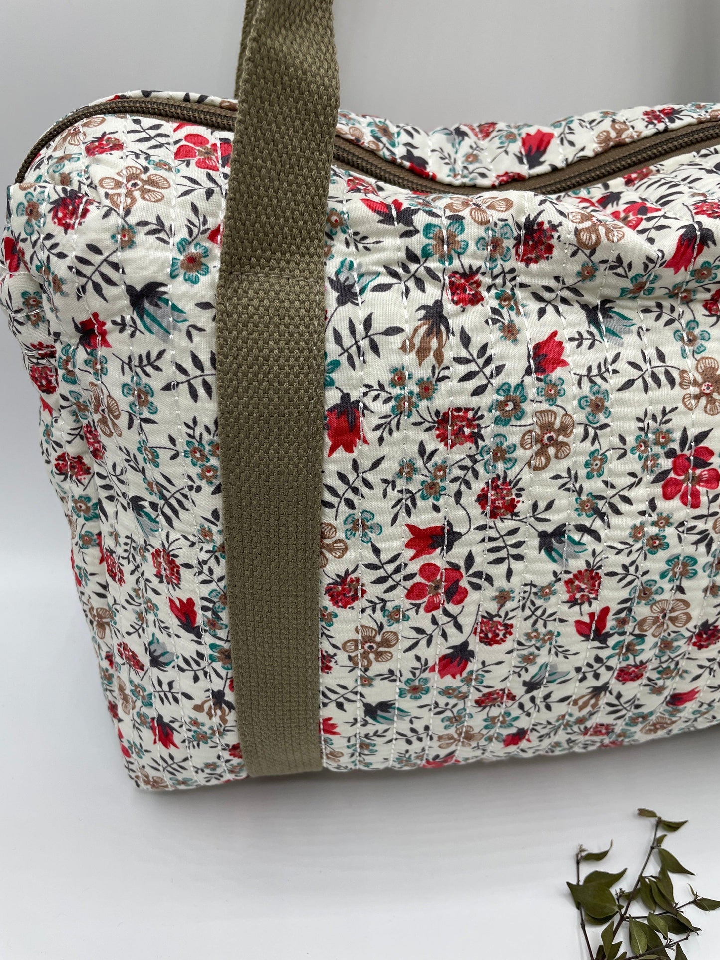 Sac week end voyage coton matelassé liberty taupe - Le Petit Placard