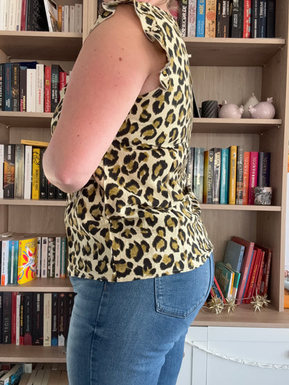 tee shirt leopard vert vue de cote