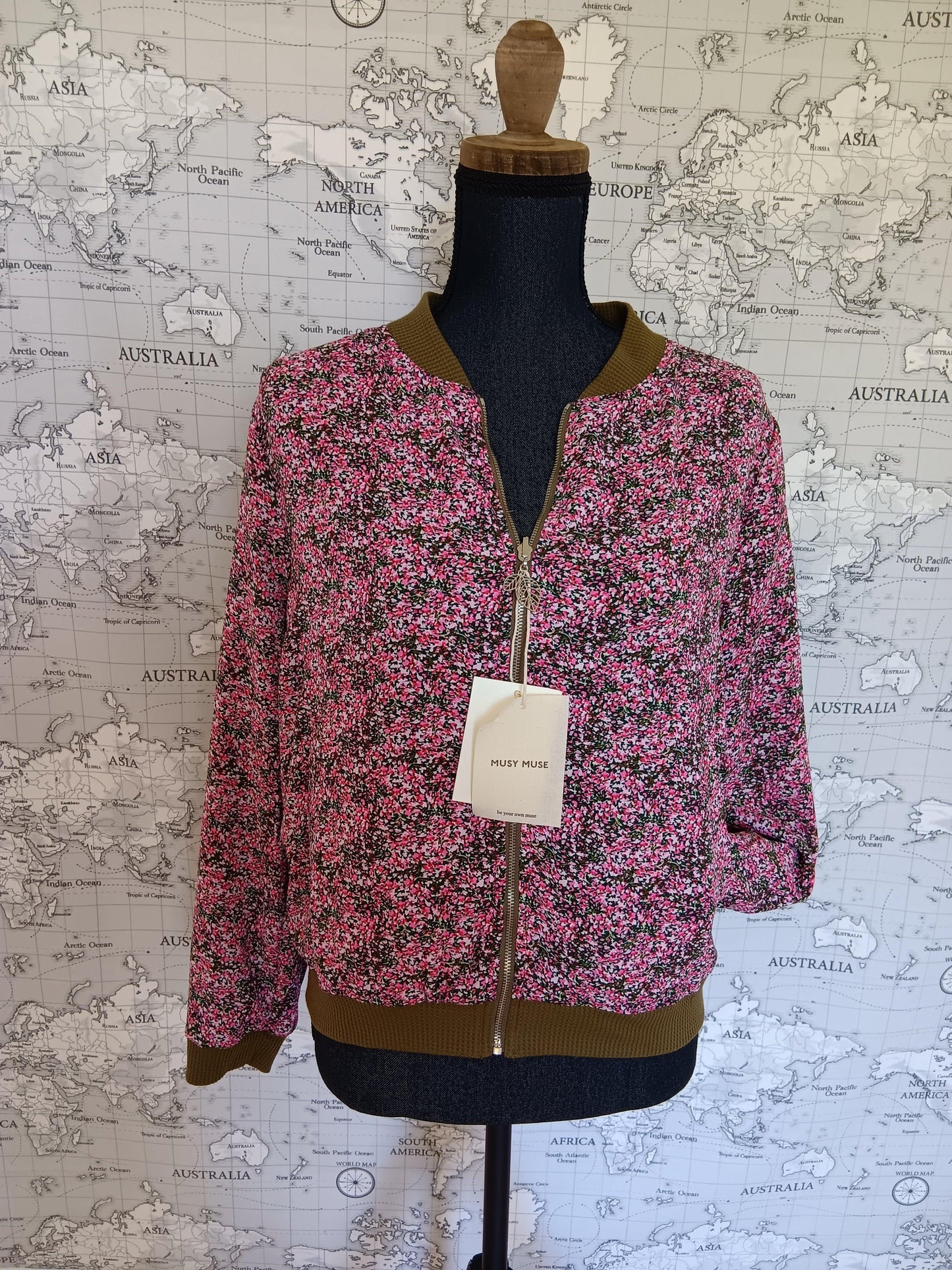 Veste zippée Sarah John couleurs Marron Rose - Le Petit Placard