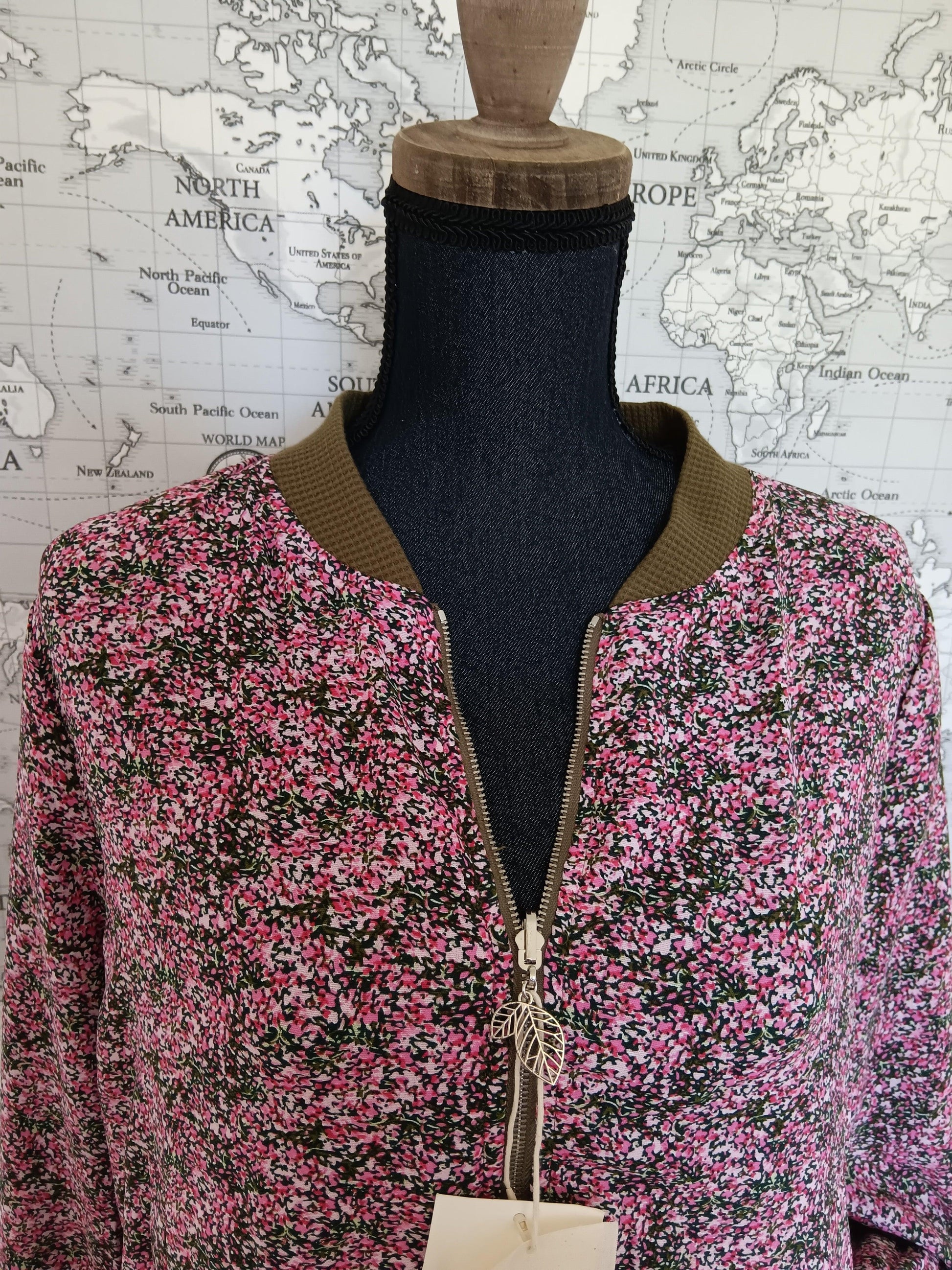 Veste zippée Sarah John couleurs Marron Rose - Le Petit Placard